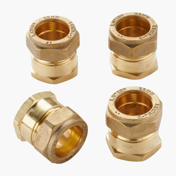 DN20 (¾″) FlexEJ female compression fittings for 22 mm copper pipe - 4 pack