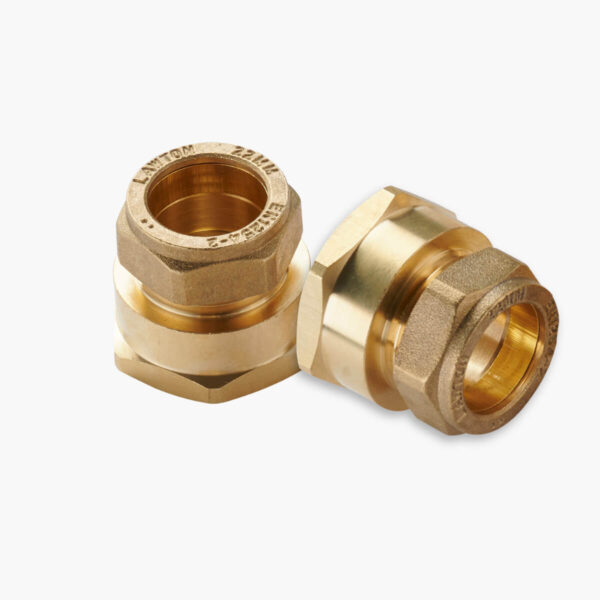 DN25 (1″) FlexEJ female compression fittings for 22 mm copper pipe - 2 pack