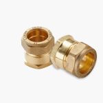 DN20 (¾″) FlexEJ female compression fittings for 22 mm copper pipe - 2 pack