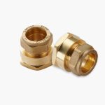 DN25 (1″) FlexEJ female compression fittings for 22 mm copper pipe - 2 pack