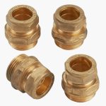 DN25 (1″) FlexEJ  male compression fittings for 22 mm copper pipe - 4 pack